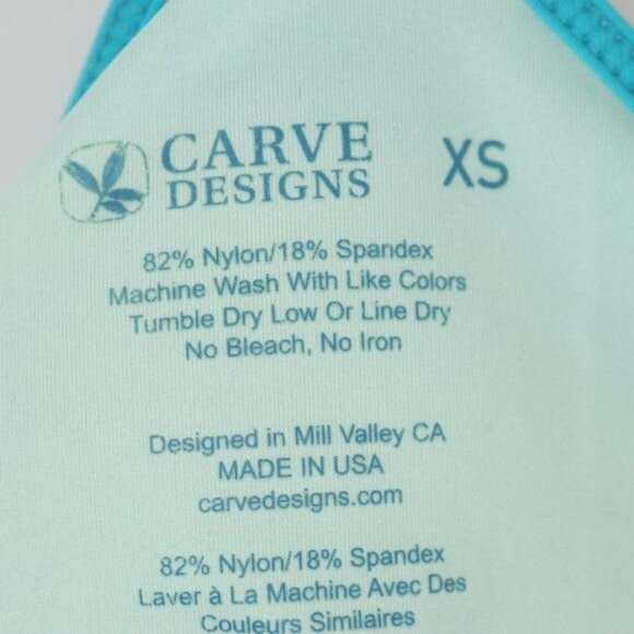 Carve Designs Stinson Women's XS Blue Striped Racerback Padded Bikini Swim Top - Picture 5 of 5